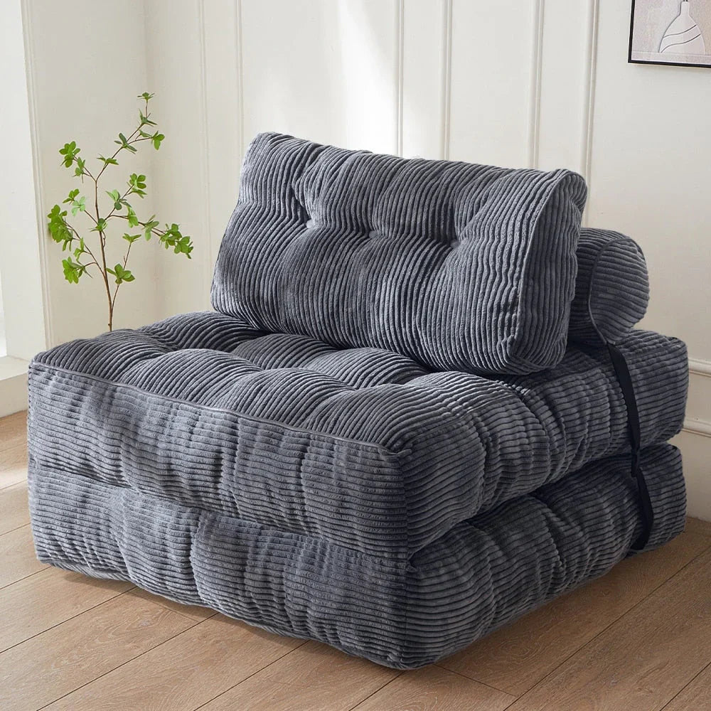 8 Cord-Sofa zum Zusammenklappen, Schlafsofa, Einzel
