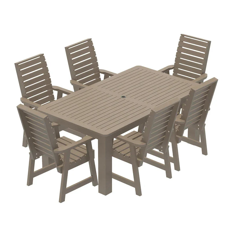 Set da pranzo da esterno HIGHWOOD PROFESSIONAL da 7 pezzi, 42x72