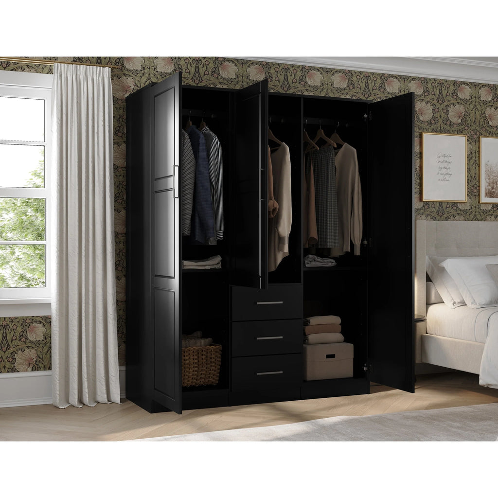 Palace Imports Cosmo, ormar s 3 vrata od 100% punog drva, s vratima od punog drva ili zrcalima