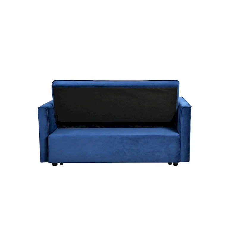Moderne fluwelen tweezitsfuton met verstelbare rugleuning en zakken, geschikt voor 2 personen ??Donkergrijs / lichtgrijs / blauw / zwart
