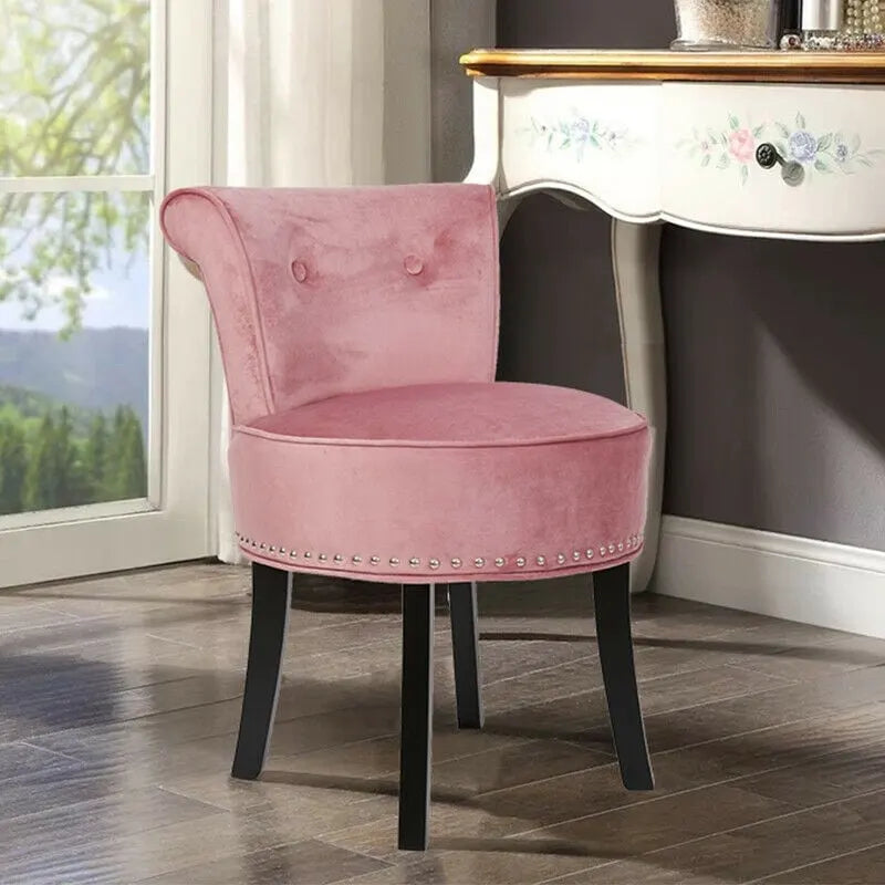 Sgabello per toeletta in legno massello, altezza 27.5 - 27.5 H X 19 W X 11.8 D