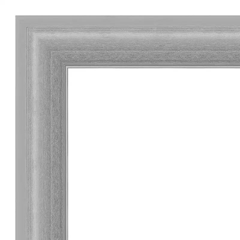Specchio da parete stretto per bagno 23"x29" con finitura lucida nichel a punta non smussata - : Include l'hardware di montaggio
