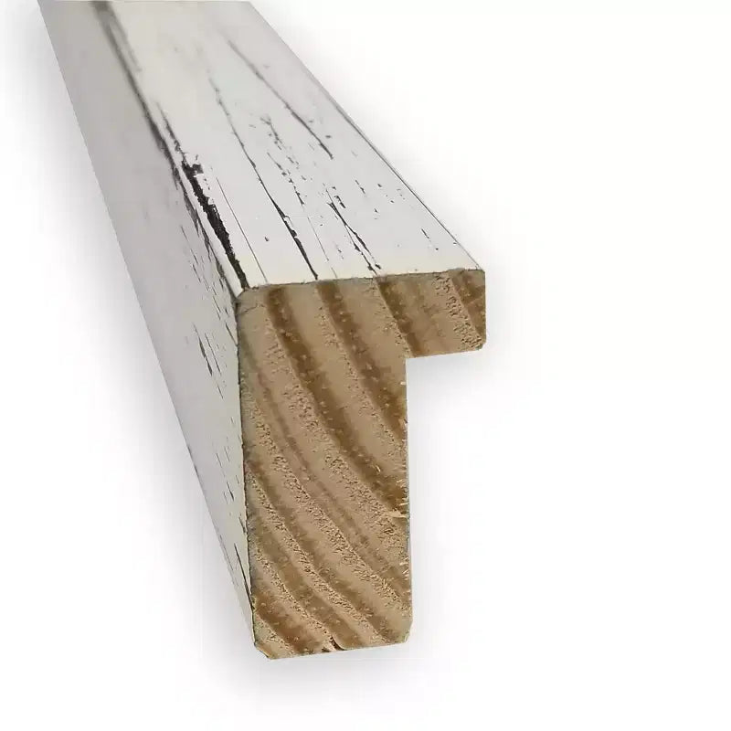 Specchio da parete per bagno in legno stretto bianco Shiplap non smussato da 99 cm x 71 cm - : Include l'hardware di montaggio