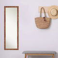 Specchio da porta in legno di noce americano chiaro per affreschi, non bisellato, 17" x 51"
