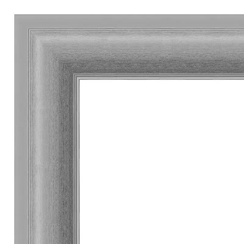 Specchio da parete a picco non smussato 42" x 30" in nichel lucido - : Include l'hardware di montaggio