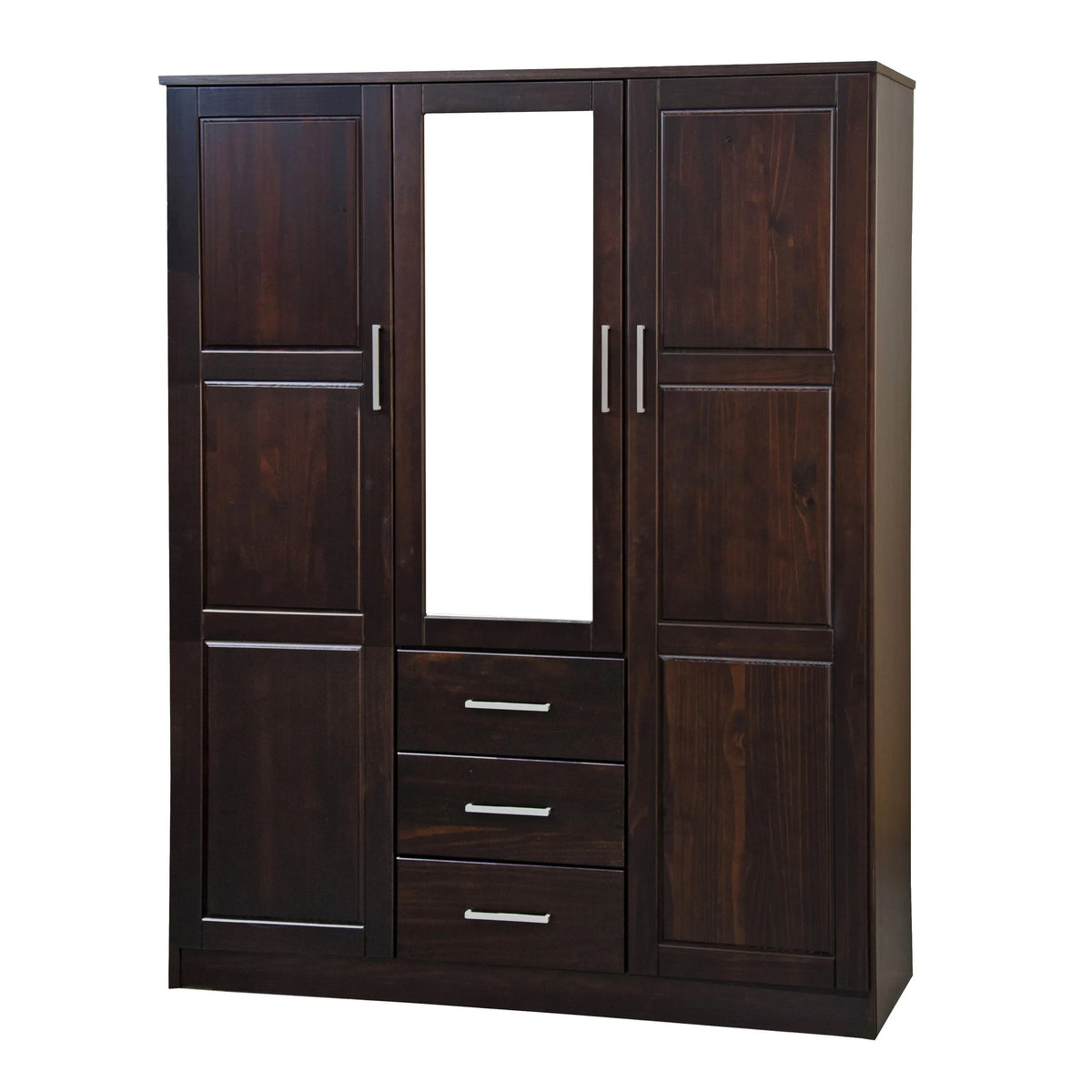 Palace Imports Cosmo, ormar s 3 vrata od 100% punog drva, s vratima od punog drva ili zrcalima