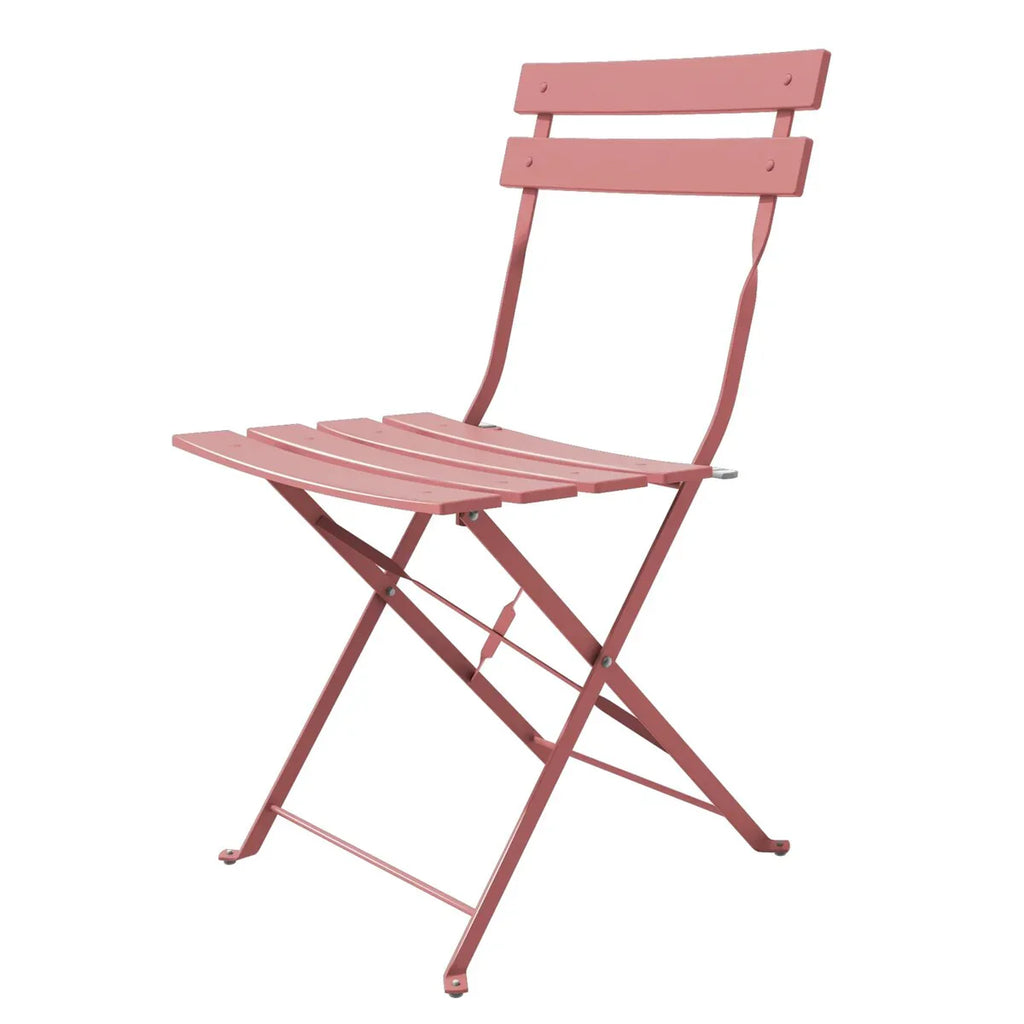 3-teiliges klappbares Bistro-Set aus Metall, wetterbeständiges Outdoor-/Indoor-Sitzset für Terrasse, Hof und Garten