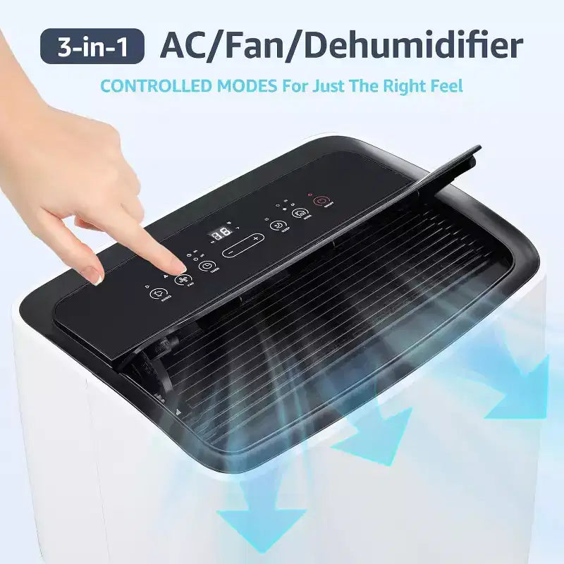 Condizionatore portatile da 12.000 BTU per 550 piedi quadrati, unità 3-in-1 con modalità raffreddamento/deumidificazione/ventilazione