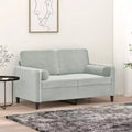 Divano 2 posti con cuscini decorativi grigio chiaro 47.2 velluto