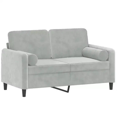 Divano 2 posti con cuscini decorativi grigio chiaro 47.2 velluto