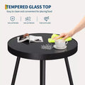 Set Divano Sezionale da Esterno per Tutte le Stagioni, Set da Salotto in Vimini per Patio con Cuscini e Tavolino in Vetro per Balcone, Veranda, Giardino