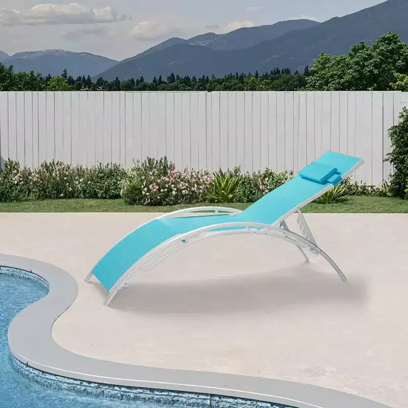 Chaise longue da giardino (2 pezzi), sedie a sdraio da esterno con schienale regolabile, sedie reclinabili da sole per tutte le stagioni per cortile, balcone, spiaggia