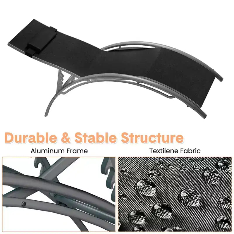 Chaise longue da giardino (2 pezzi), sedie a sdraio da esterno con schienale regolabile, sedie reclinabili da sole per tutte le stagioni per cortile, balcone, spiaggia