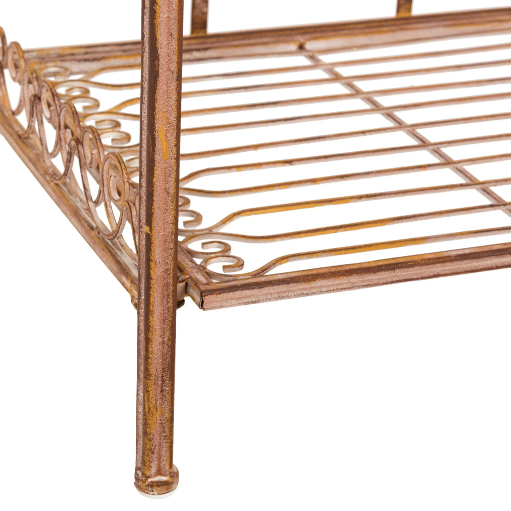 SAFAVIEH Bryn viktorianisches schmiedeeisernes Bäckerregal für den Außenbereich mit 4 Ebenen - 25 In. B x 15 In. T x 63 In. H - 25B x 15T x 63H