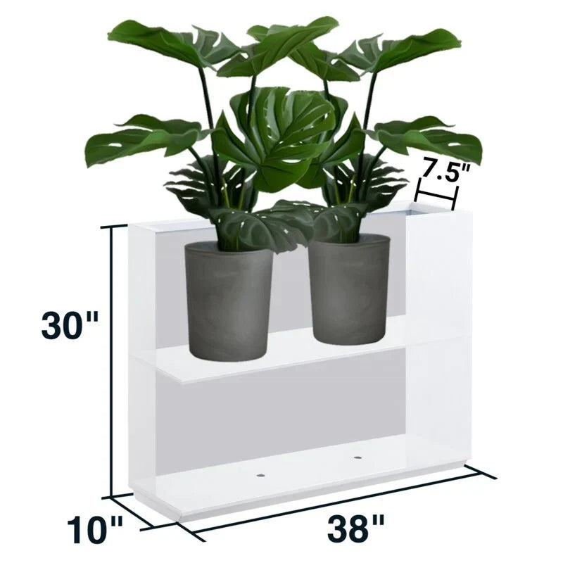 Zware metalen plantenbak voor buitenplanten, hoge en lange metalen plantenbak met scheidingswand van 38Lx10Wx30H inch - 38x30x10