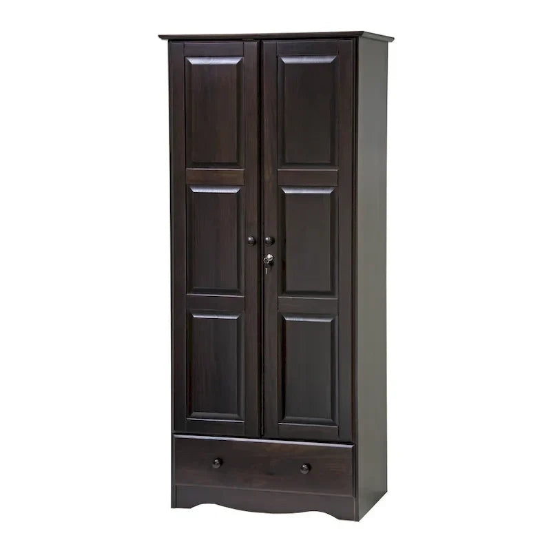 Flexibler Kleiderschrank aus 100 % Massivholz mit Metall- oder Holzknöpfen