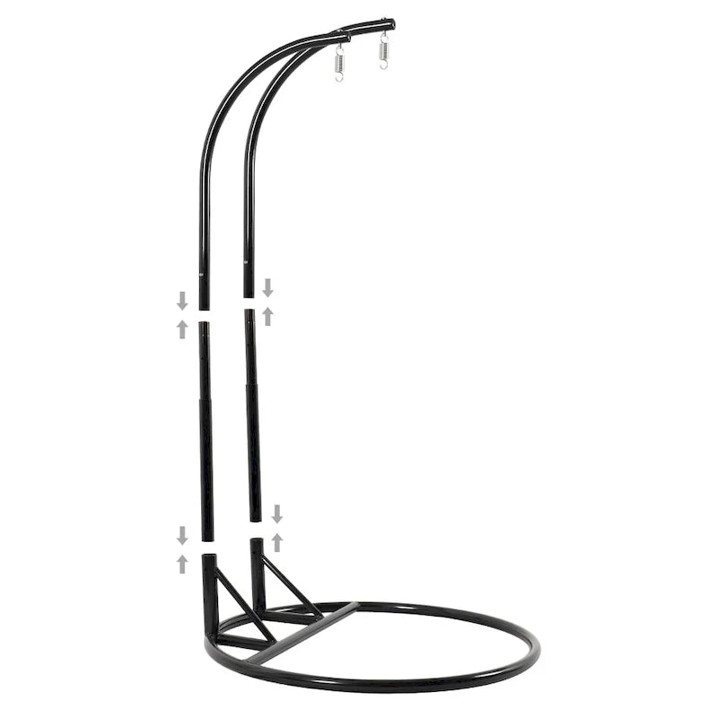 Sedia sospesa a dondolo a forma di uovo con supporto in metallo, struttura in vimini e cuscino ¨C Beige / Blu antracite / Bianco / Blu / Bianco anticato / Marrone / Tela, posti 2