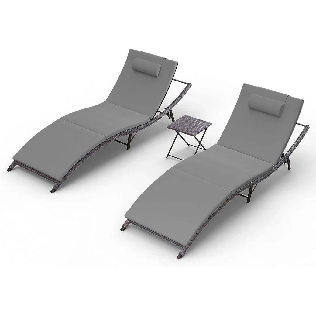 Set da 3 pezzi di chaise longue da esterno Kullavik