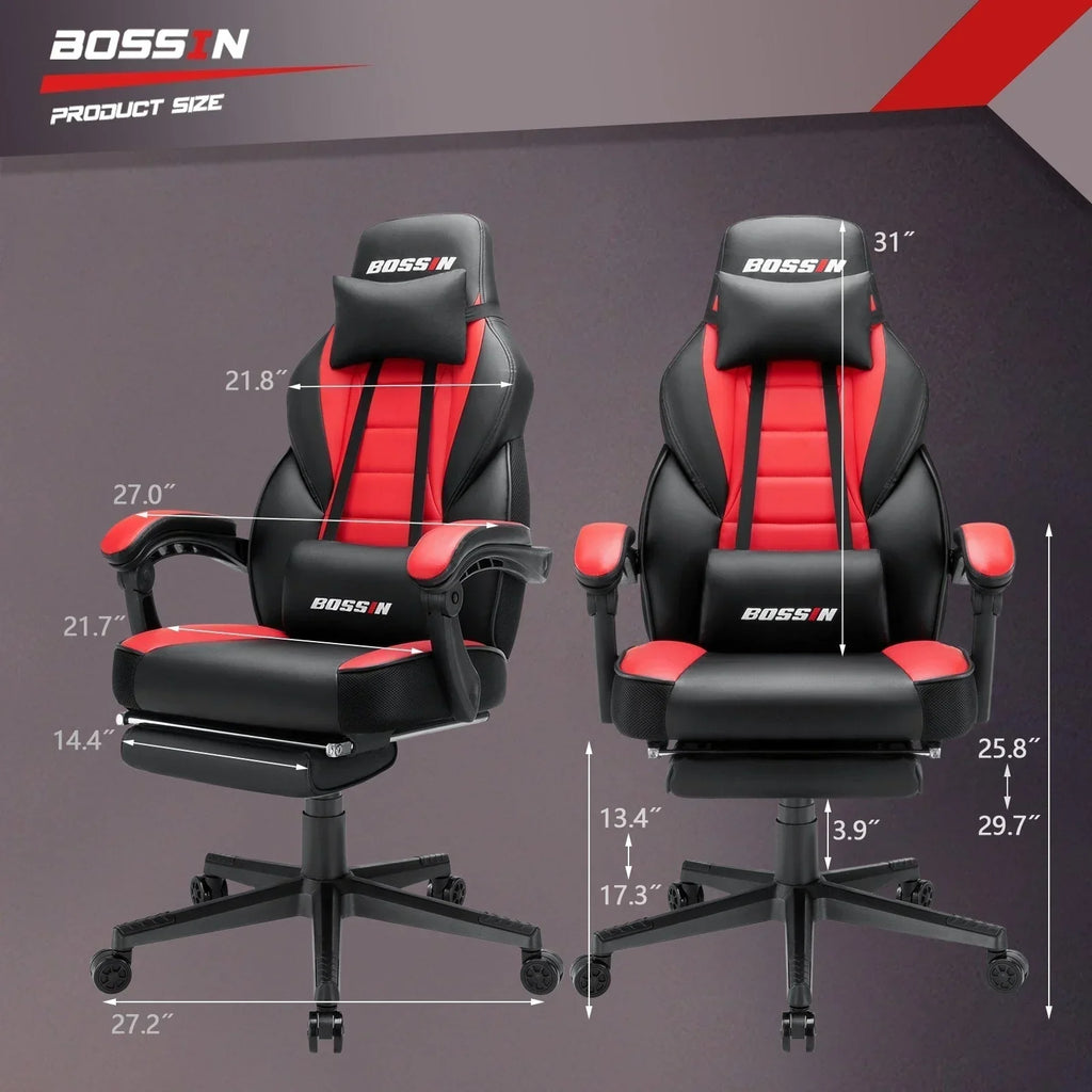BOSSIN Racing Style Gaming Chair,300 lbs Big and Tall gamer chair High Back Computer Chair