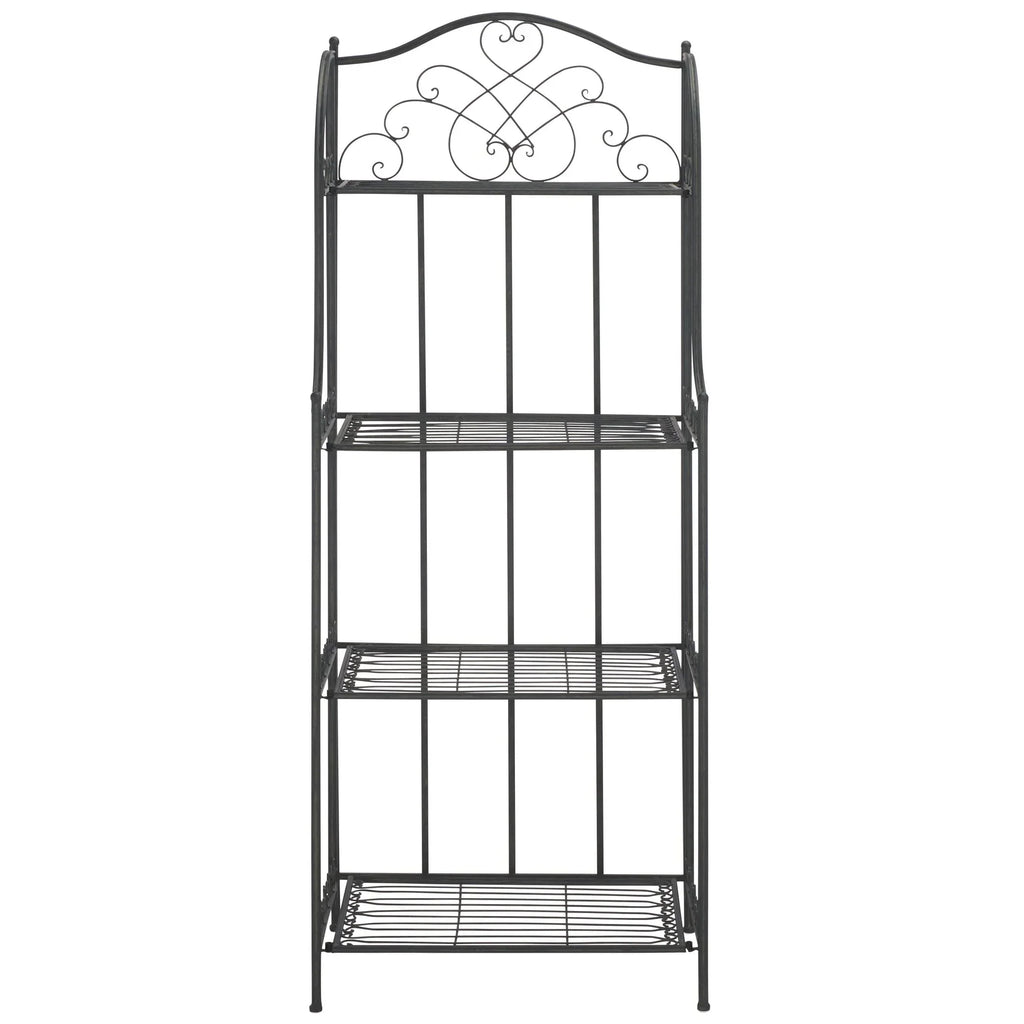 SAFAVIEH Bryn viktorianisches schmiedeeisernes Bäckerregal für den Außenbereich mit 4 Ebenen - 25 In. B x 15 In. T x 63 In. H - 25B x 15T x 63H