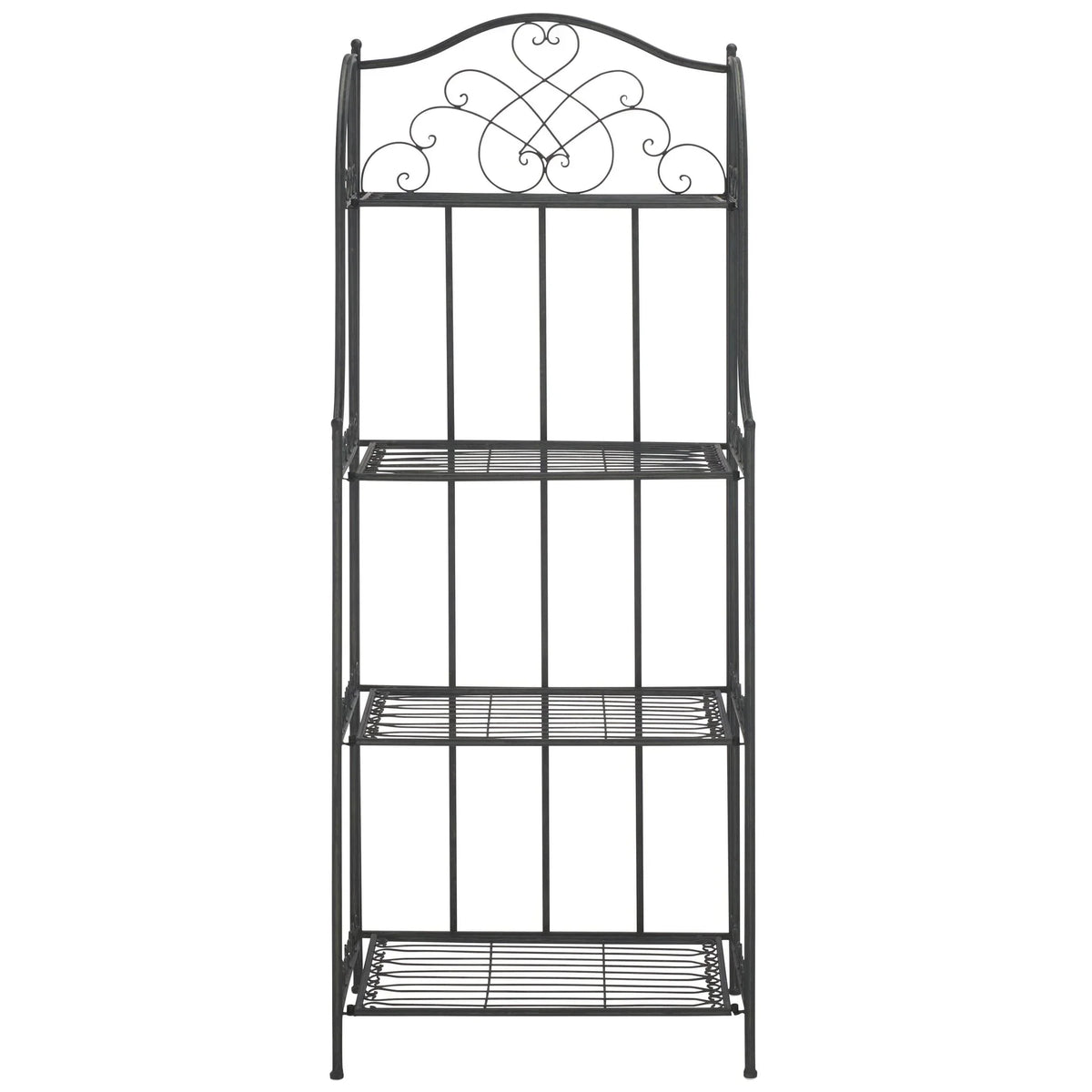SAFAVIEH Bryn viktorianisches schmiedeeisernes Bäckerregal für den Außenbereich mit 4 Ebenen - 25 In. B x 15 In. T x 63 In. H - 25B x 15T x 63H