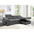 Divano componibile trasformabile Roomfitters da 103 con chaise longue contenitore, poggiatesta regolabili, divano letto angolare a L, grigio scuro