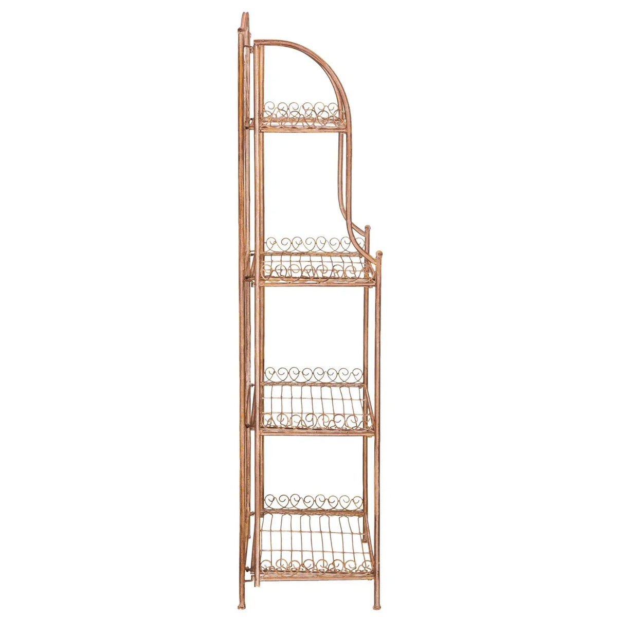 SAFAVIEH Bryn viktorianisches schmiedeeisernes Bäckerregal für den Außenbereich mit 4 Ebenen - 25 In. B x 15 In. T x 63 In. H - 25B x 15T x 63H