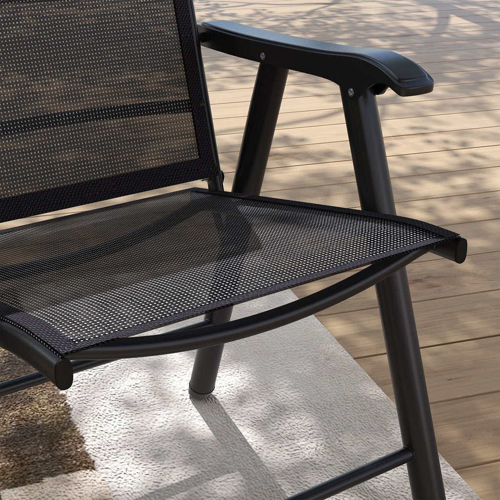 Outsunny 4-teiliges faltbares Gartenstuhl-Set mit schlichtem und stilvollem Design, bequem für Terrasse, Garten, Hof und unterwegs