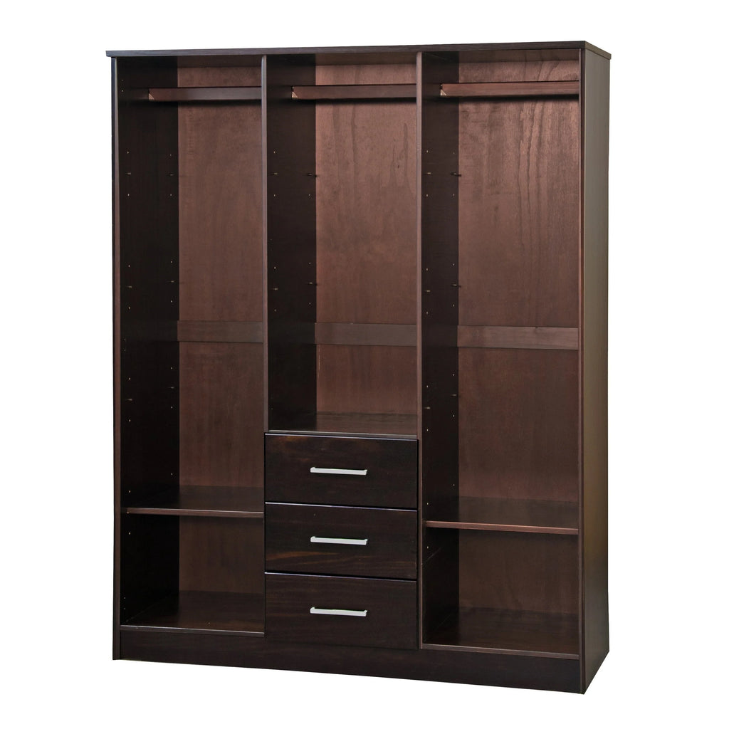 Palace Imports Cosmo, ormar s 3 vrata od 100% punog drva, s vratima od punog drva ili zrcalima