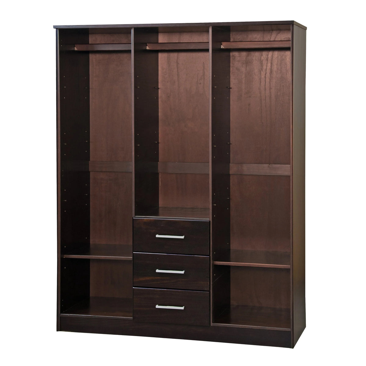 Palace Imports Cosmo, ormar s 3 vrata od 100% punog drva, s vratima od punog drva ili zrcalima