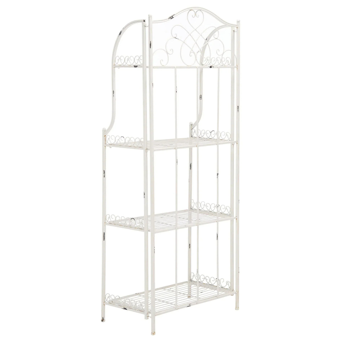 SAFAVIEH Bryn viktorianisches schmiedeeisernes Bäckerregal für den Außenbereich mit 4 Ebenen - 25 In. B x 15 In. T x 63 In. H - 25B x 15T x 63H