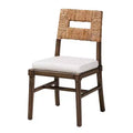 Sedia da pranzo Porsha Mahogany in legno e rattan naturale, bianco/marrone naturale/marrone noce - : Stile bohémien, nessun assemblaggio richiesto