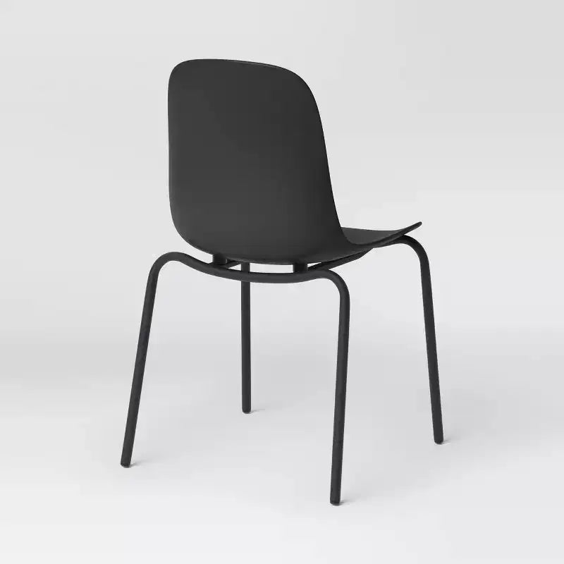Set di 4 sedie da pranzo nere - ™: struttura in metallo, senza braccioli, finitura verniciata a polvere