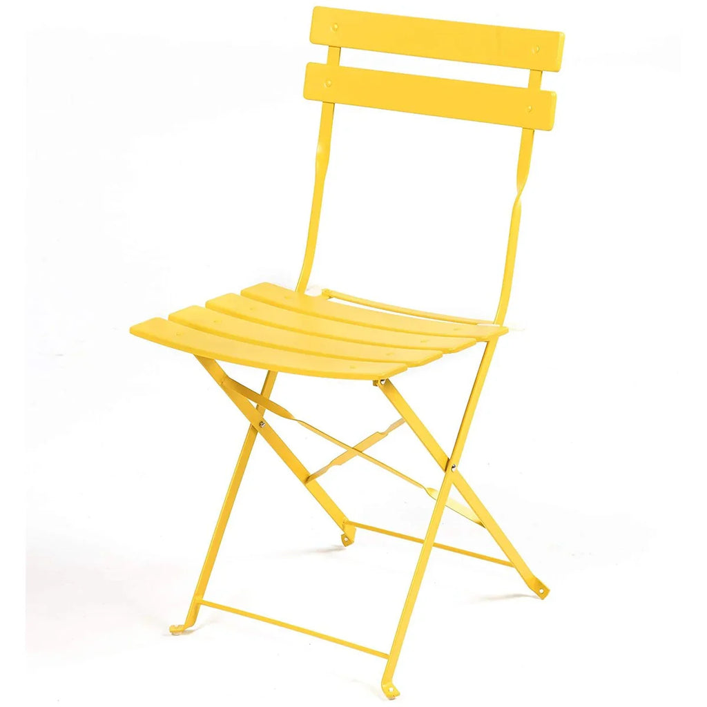3-teiliges klappbares Bistro-Set aus Metall, wetterbeständiges Outdoor-/Indoor-Sitzset für Terrasse, Hof und Garten