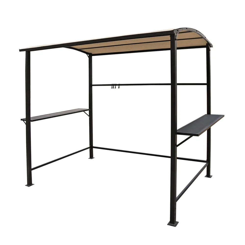 Gazebo da esterno per barbecue con struttura in acciaio da 5 x 8 piedi, copertura e riparo per griglia