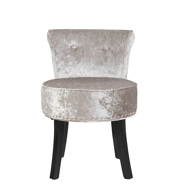 Sgabello per toeletta in legno massello, altezza 27.5 - 27.5 H X 19 W X 11.8 D