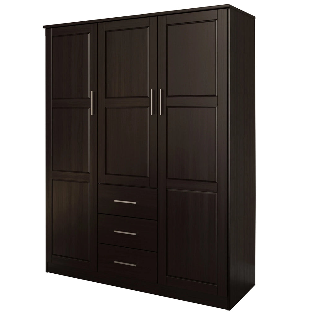 Palace Imports Cosmo, ormar s 3 vrata od 100% punog drva, s vratima od punog drva ili zrcalima