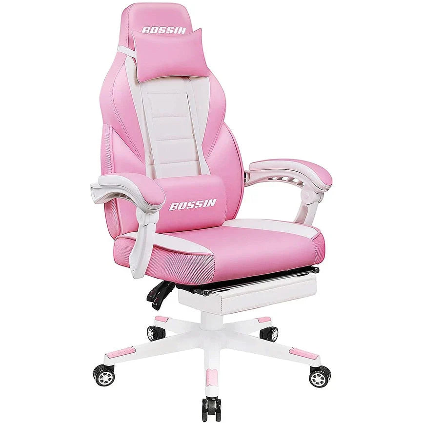 Sedia da gaming BOSSIN in stile racing, portata 300 lbs, sedia da gaming per persone alte e robuste, con schienale alto