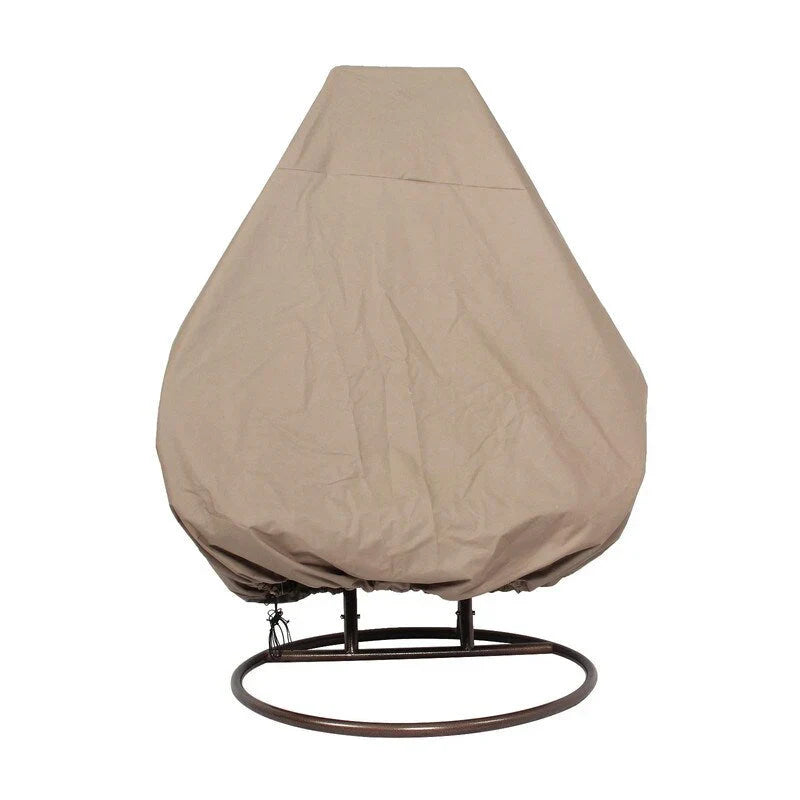 Poltrona sospesa a uovo LeisureMod per 2 persone con supporto - Altalena da patio in rattan intrecciato per esterni/interni, chaise longue con cuscini