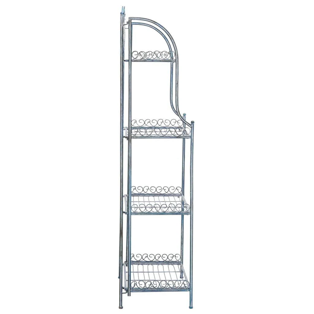 SAFAVIEH Bryn viktorianisches schmiedeeisernes Bäckerregal für den Außenbereich mit 4 Ebenen - 25 In. B x 15 In. T x 63 In. H - 25B x 15T x 63H