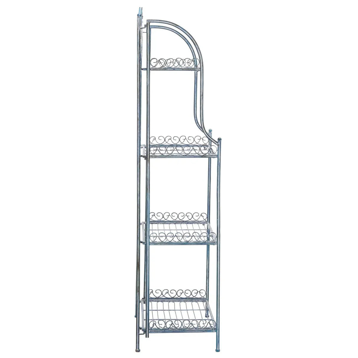 SAFAVIEH Bryn viktorianisches schmiedeeisernes Bäckerregal für den Außenbereich mit 4 Ebenen - 25 In. B x 15 In. T x 63 In. H - 25B x 15T x 63H