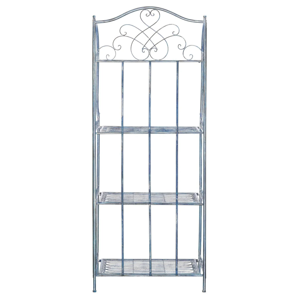 SAFAVIEH Bryn viktorianisches schmiedeeisernes Bäckerregal für den Außenbereich mit 4 Ebenen - 25 In. B x 15 In. T x 63 In. H - 25B x 15T x 63H