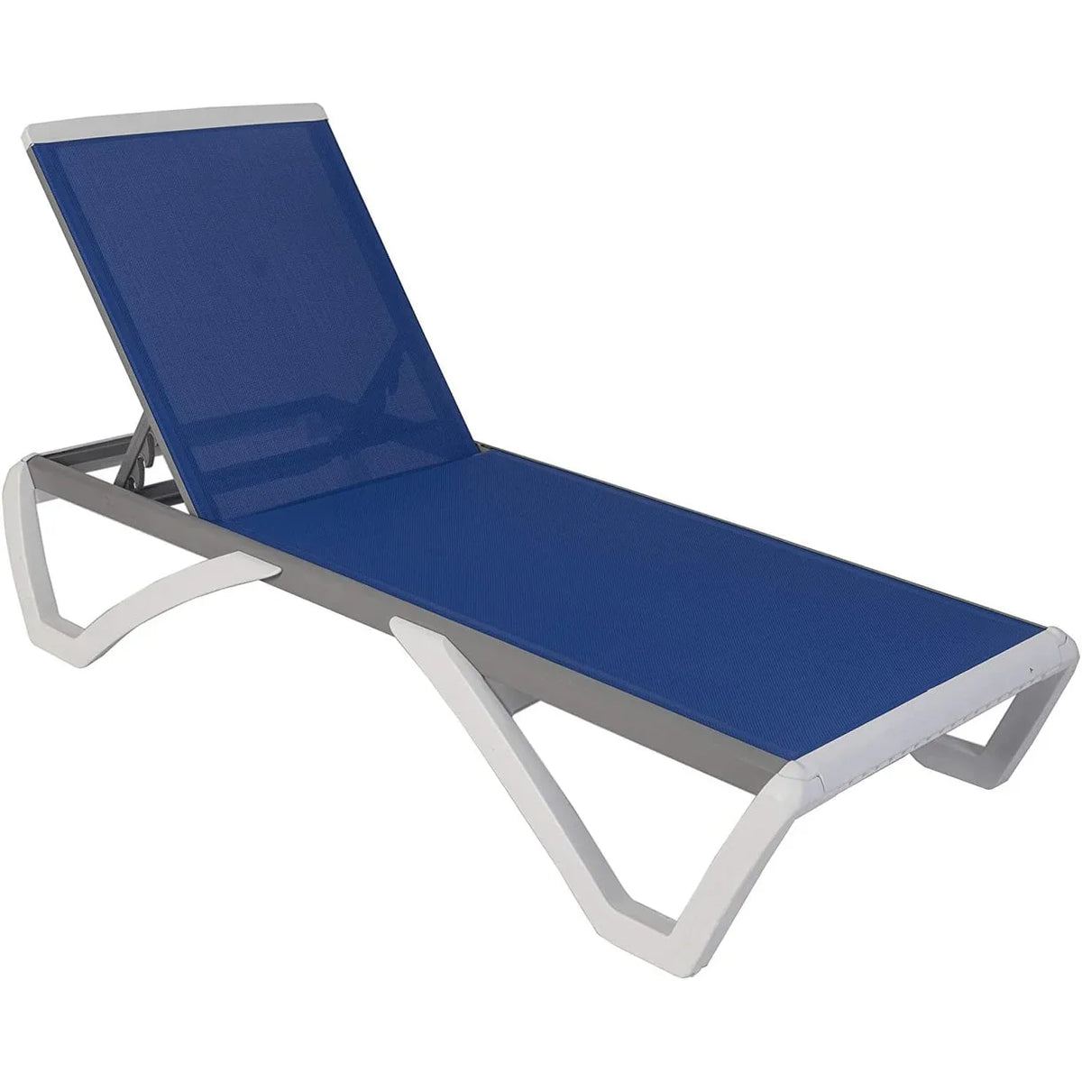 Chaise longue reclinabile da giardino Kozyard Alan, completamente piatta, in alluminio e con gambe in resina di polipropilene, regolabile