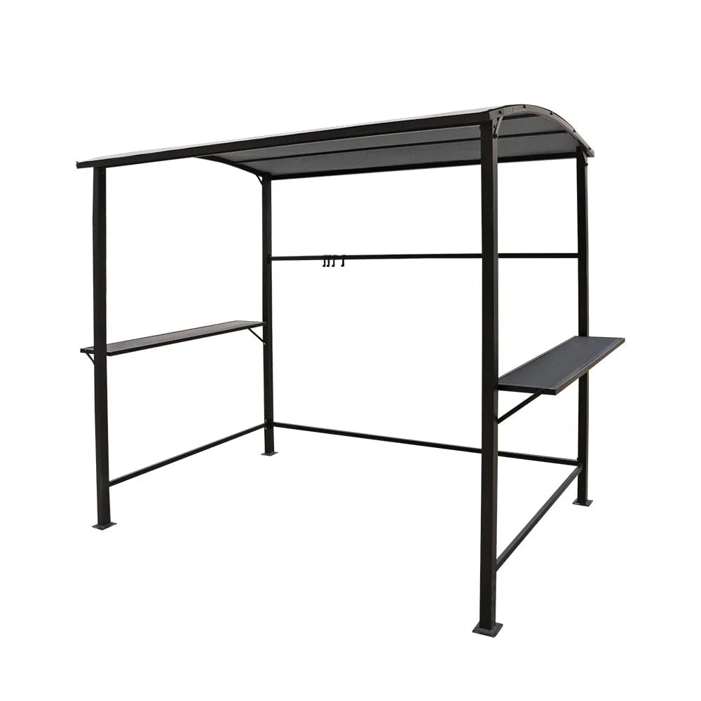 Gazebo da esterno per barbecue con struttura in acciaio da 5 x 8 piedi, copertura e riparo per griglia