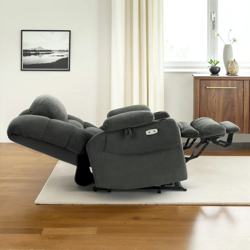 MCombo breiter Dual-Motor-Aufstehsessel mit Massage- und zweifacher Heizfunktion für große und kräftige Senioren, Stoff R7635