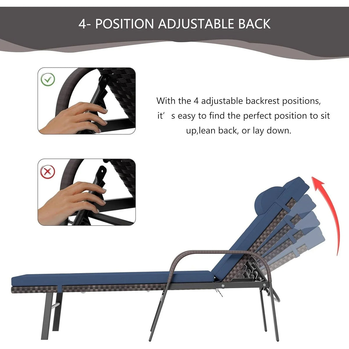 Set da 3 pezzi di chaise longue da esterno Kullavik