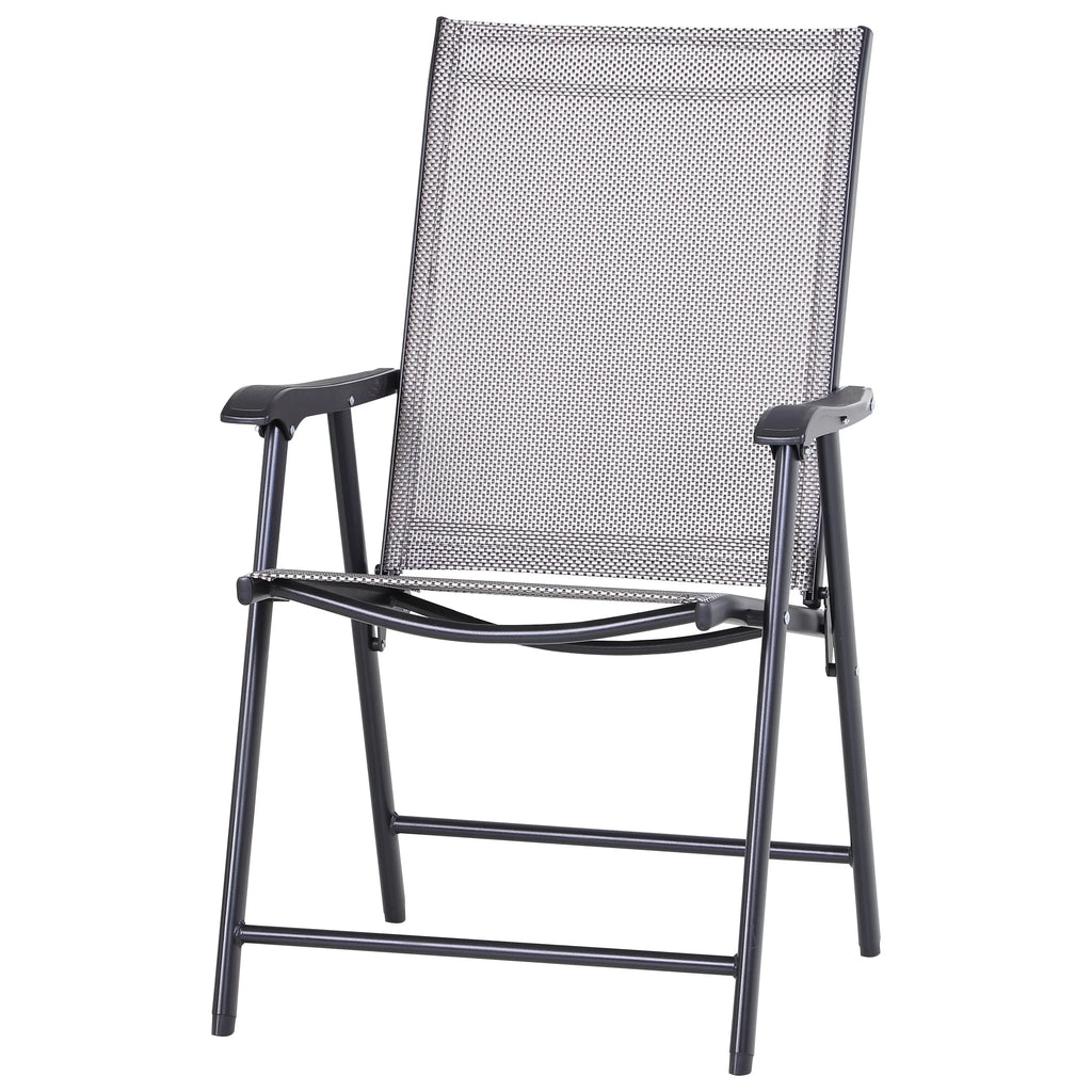 Outsunny 4-teiliges faltbares Gartenstuhl-Set mit schlichtem und stilvollem Design, bequem für Terrasse, Garten, Hof und unterwegs