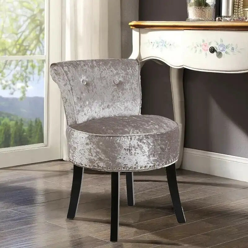 Sgabello per toeletta in legno massello, altezza 27.5 - 27.5 H X 19 W X 11.8 D