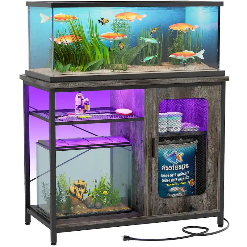 Aquariumaquariummeubel voor 20-29 gallon met stopcontacten en ledverlichting