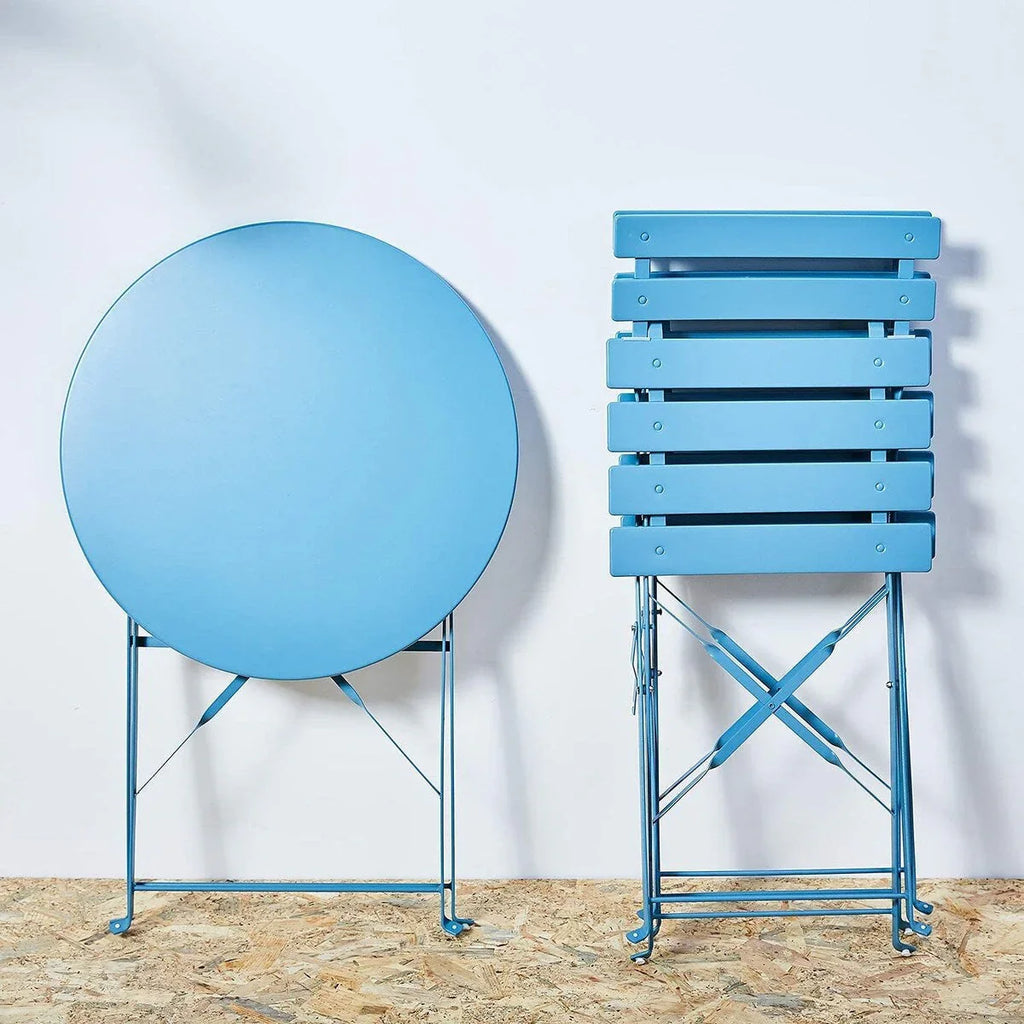 3-teiliges klappbares Bistro-Set aus Metall, wetterbeständiges Outdoor-/Indoor-Sitzset für Terrasse, Hof und Garten